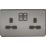 Knightsbridge SFR9000BN 13A 2-Gang DP Switched Double Socket Black Nickel  with Black Inserts