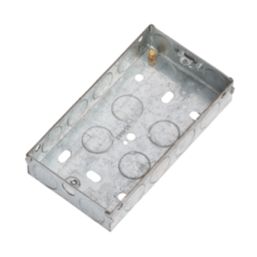 Knightsbridge  2-Gang Galvanised Steel Unfinished Back Box 25mm 5 Pack