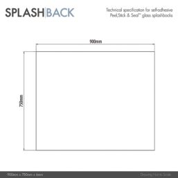 Splashback  Pale Beige Self-Adhesive Kitchen Splashback 900mm x 750mm x 6mm