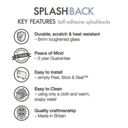 Splashback  Pale Beige Self-Adhesive Kitchen Splashback 900mm x 750mm x 6mm