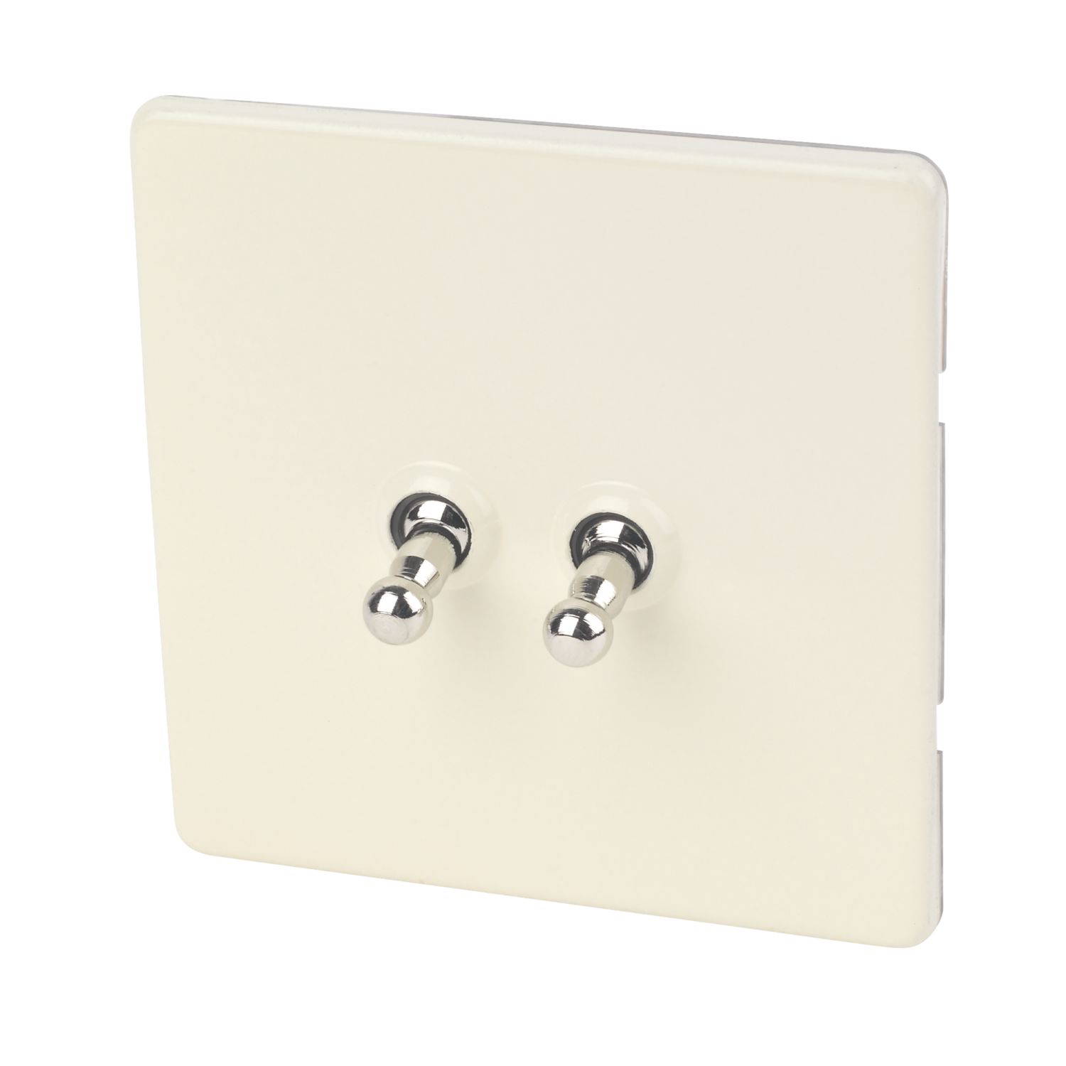 Varilight 10AX 2-Gang 2-Way Toggle Switch White Chocolate (60309)