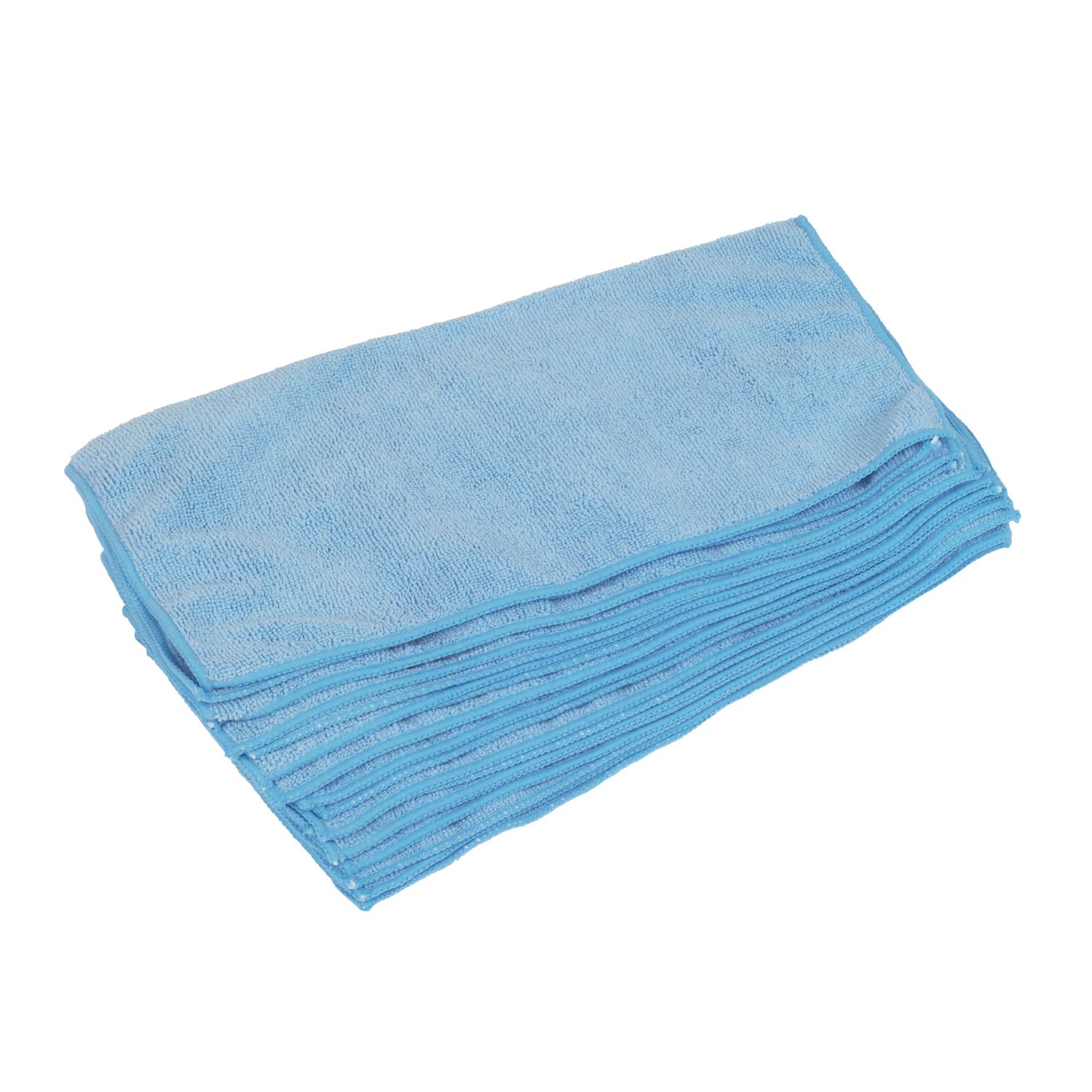 Essentials Microfibre Cleaning Cloths Blue 380mm x 380mm 10 Pack (6032H)