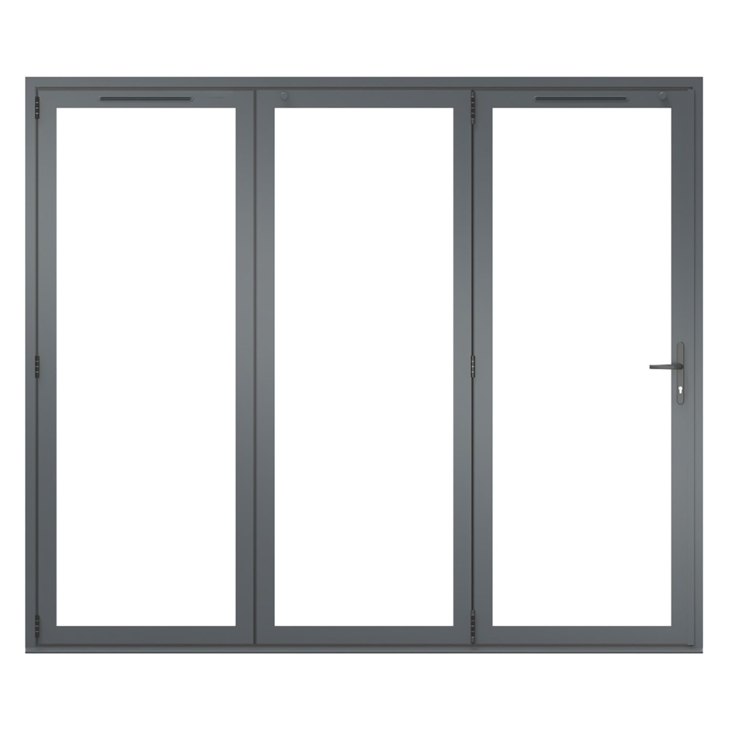 Green & Taylor 3-Door Grey Aluminium Bi-Fold Patio Left-Hand Opening External Doors 2090mm x 2390mm (603CT)