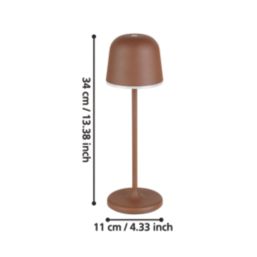 Eglo Mannera Rechargeable Battery LED Table Lamp Auburn 2.2W 200lm