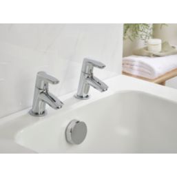 Bristan Orta Chrome-Plated 125mm Deck Mounted Lever 2 Tap Holes Bath Pillar Tap
