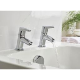 Bristan Orta Chrome-Plated 125mm Deck Mounted Lever 2 Tap Holes Bath Pillar Tap