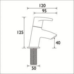 Bristan Orta Chrome-Plated 125mm Deck Mounted Lever 2 Tap Holes Bath Pillar Tap