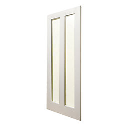2-Clear Light Primed White Wooden Shaker Internal Door 2040mm x 726mm