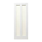 2-Clear Light Primed White Wooden Shaker Internal Door 2040mm x 726mm