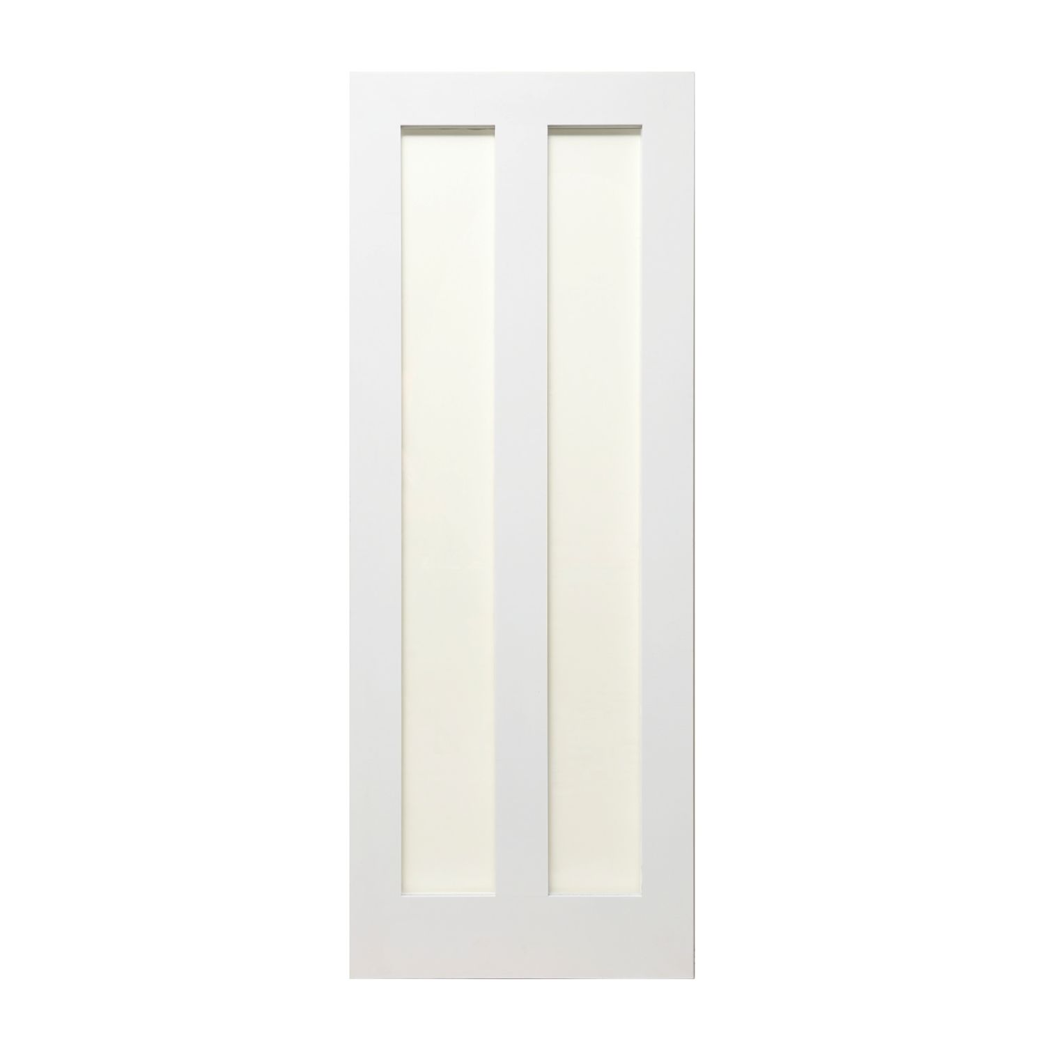 2-Clear Light Primed White Wooden Shaker Internal Door 2040mm x 726mm (603FA)