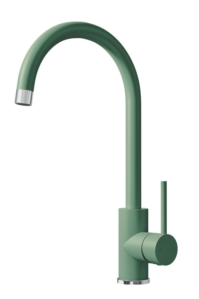 ETAL Sorrento Single Lever Kitchen Mixer Tap Sage Green Screwfix