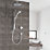 Aqualisa Smart Link Gravity-Pumped Rear-Fed Chrome Thermostatic Shower With Diverter