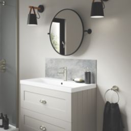 Splashwall Caliza Vanity Splashback Matt Grey 250mm x 800mm x 4mm