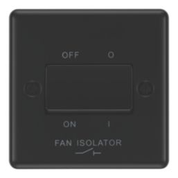 LAP  10A 1-Gang 3-Pole Fan Isolator Switch Matt Black  with Colour-Matched Inserts