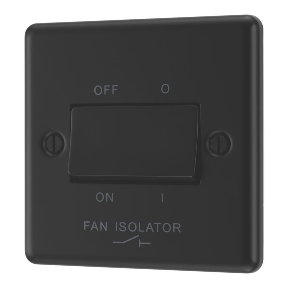 LAP 10A 1-Gang 3-Pole Fan Isolator Switch Matt Black with Colour ...