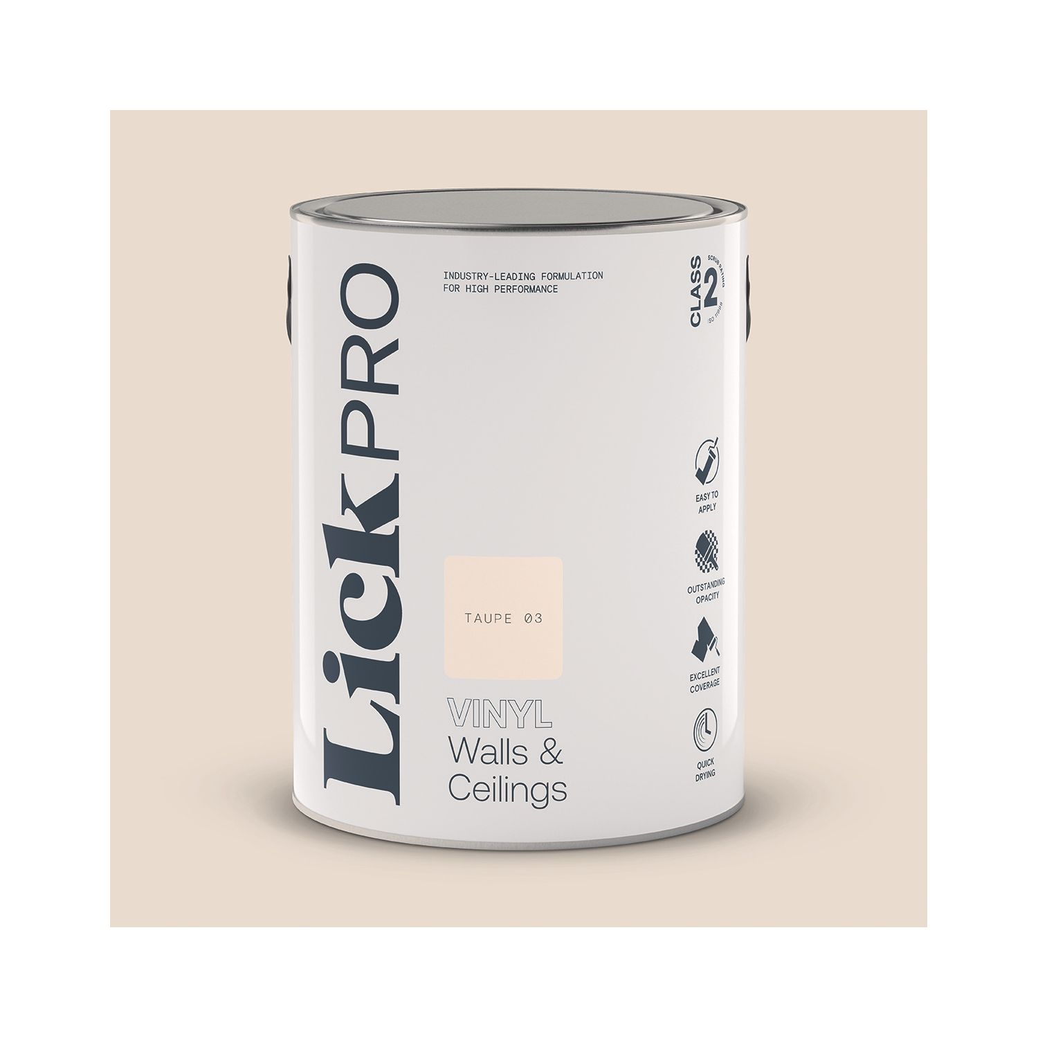 LickPro 5Ltr Taupe 03 Vinyl Matt Emulsion Paint (603TM)