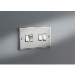Knightsbridge  10AX 4-Gang 2-Way Light Switch  Polished Chrome