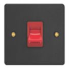 Varilight  45A 1-Gang 2-Pole Cooker Switch Matt Black