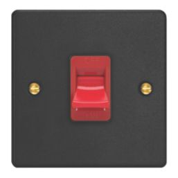 Varilight  45A 1-Gang 2-Pole Cooker Switch Matt Black