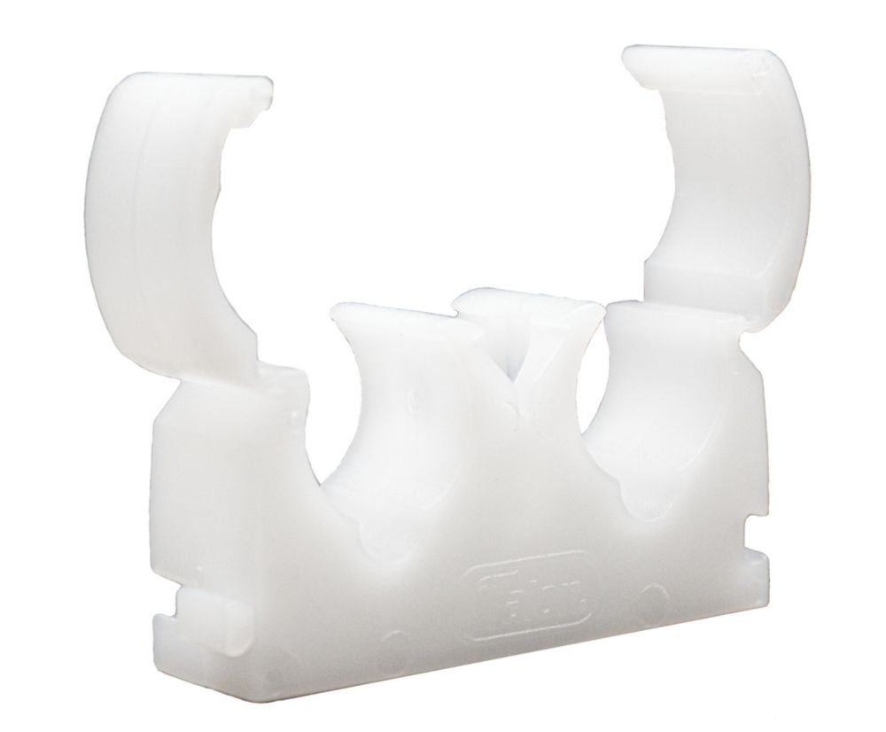 Talon 22mm Double Hinged Clip White 50 Pack - Screwfix