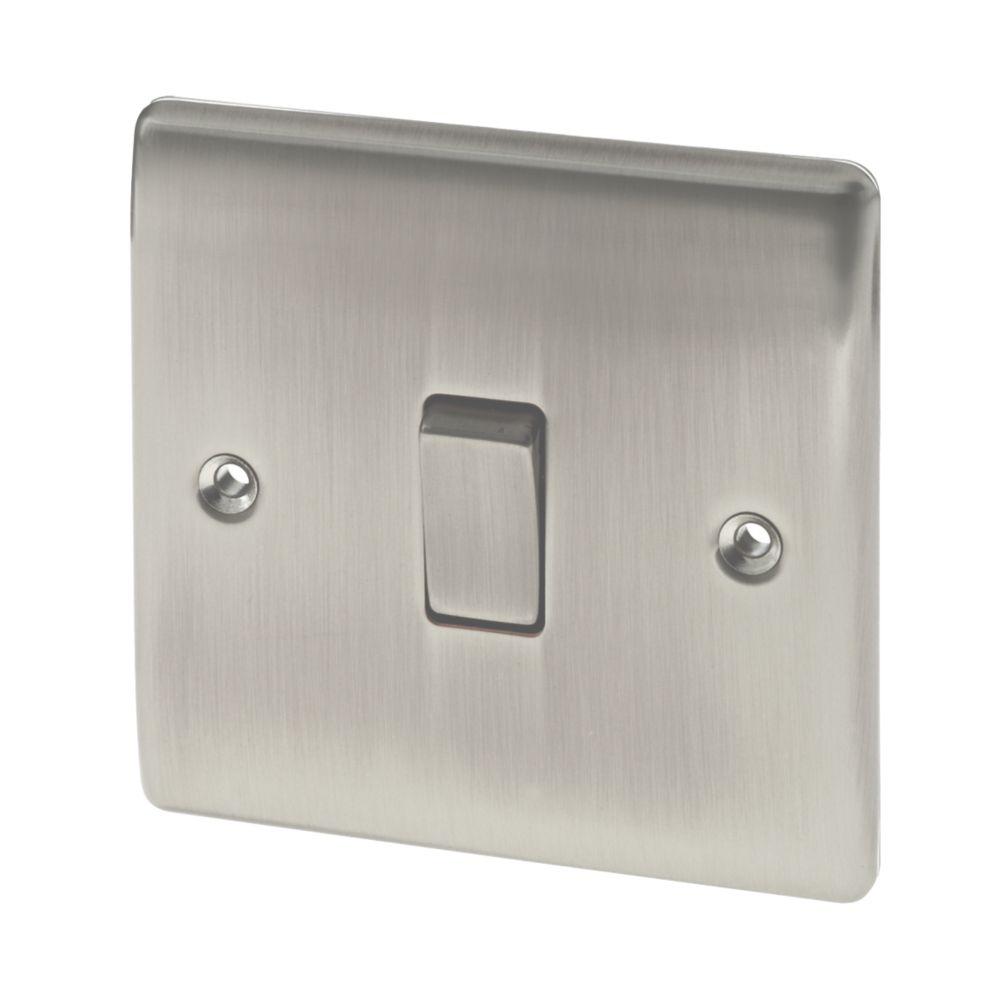 British General Nexus Metal 10AX 1-Gang Intermediate Switch Brushed Iridium