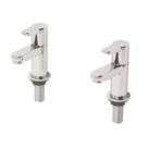Swirl Elevate Chrome 106mm Cloakroom Lever 2 Tap Holes Basin Pillar Tap