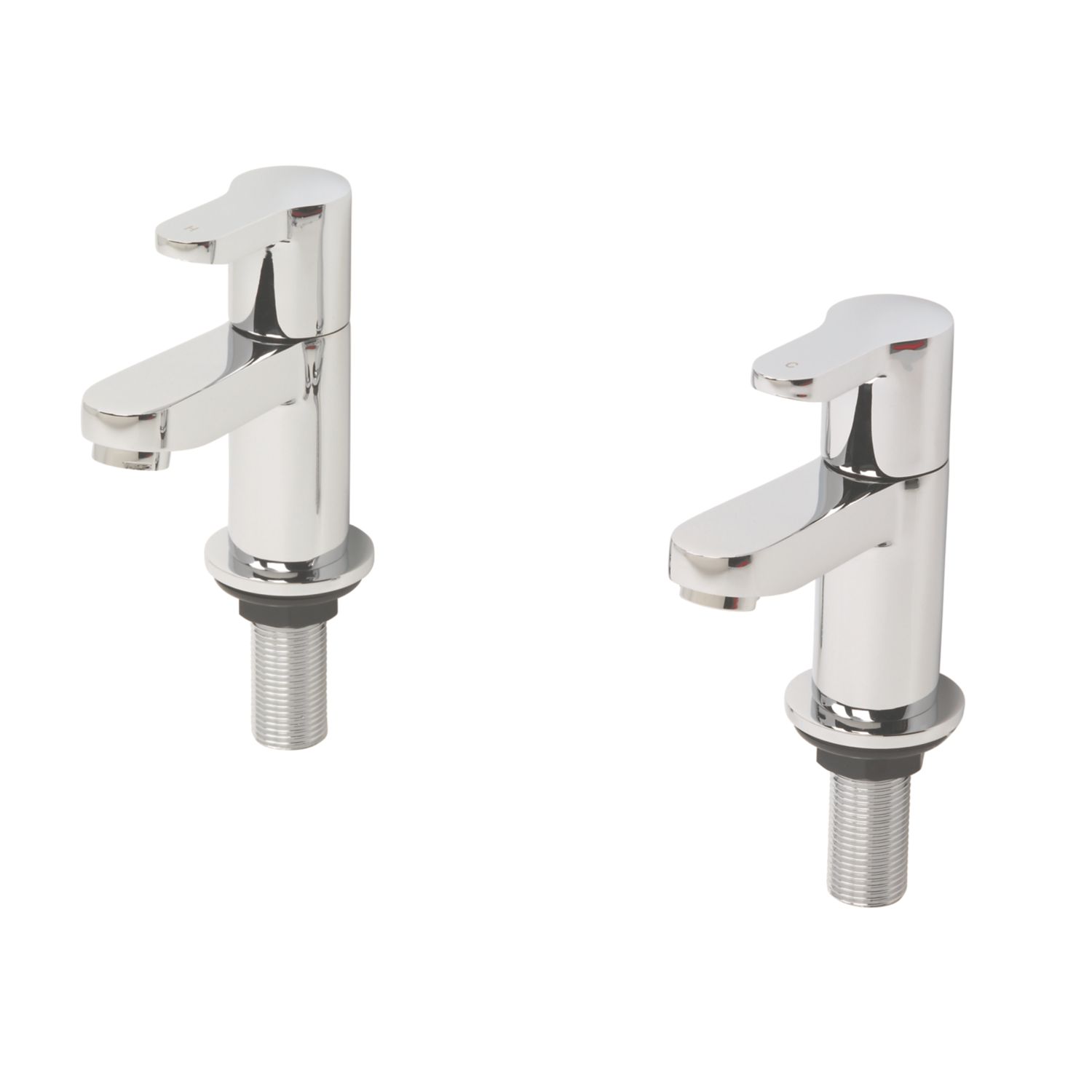 Swirl Elevate Chrome 106mm Cloakroom Lever 2 Tap Holes Basin Pillar Tap (60446)