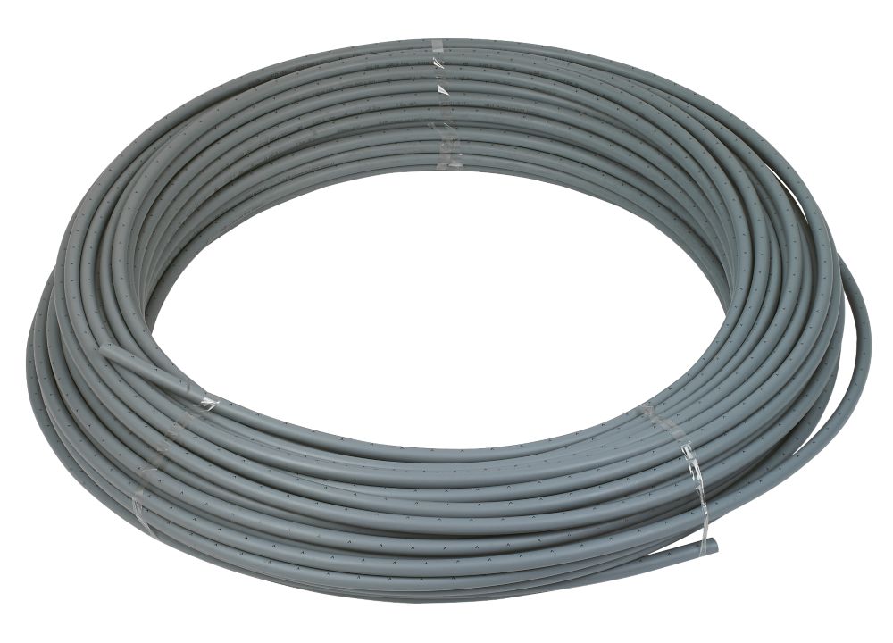 PushFit Polybutylene Barrier Pipe 15mm x 100m Grey Screwfix