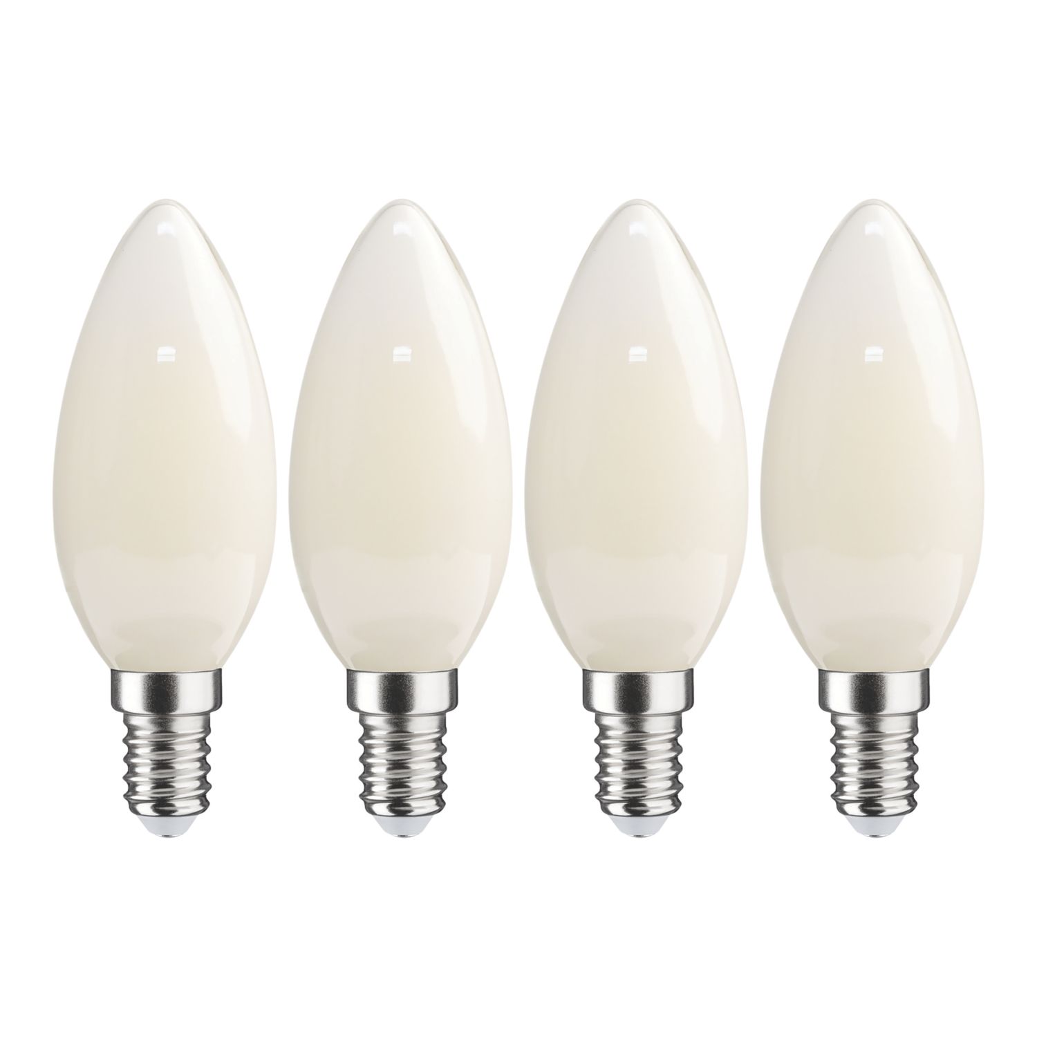 LAP E14 Candle LED Light Bulb Milky 470lm 2.9W 4 Pack (604CF)