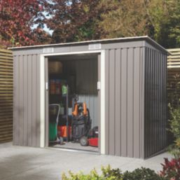 Rowlinson Trentvale 8' x 3'6" (Nominal) Pent Metal Shed Light Grey