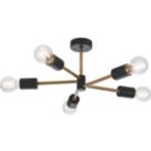 Knightsbridge Sena Decorative 5-Light Pendant Matt Black