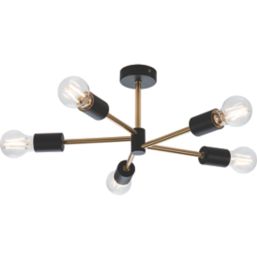 Knightsbridge Sena Decorative 5-Light Pendant Matt Black