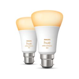 Philips Hue  BC A60 LED Smart Light Bulb 8.5W 800lm 2 Pack