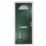 Crystal  4-Panel 1-Light Left or Right-Handed Dark Green Composite Front Door 2055mm x 920mm