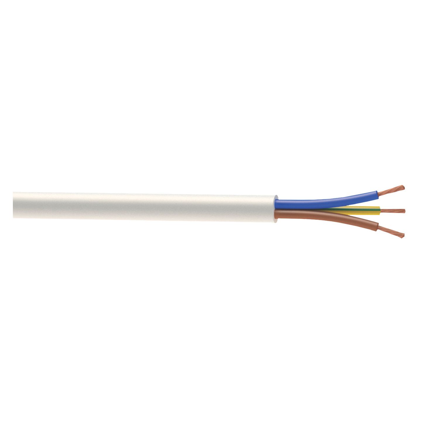 Time 3093Y White 3-Core 2.5mm² Flexible Cable 50m Drum (604JY)