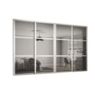 Spacepro Shaker 4-Door Sliding Wardrobe Door Kit Cashmere Frame Mirror Panel 2978mm x 2260mm