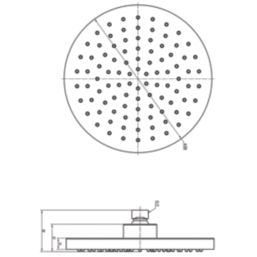 ETAL Pinto Adjustable Shower Head Chrome 200mm