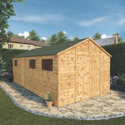 Mercia Modular 10' 6" x 20' (Nominal) Apex Shiplap T&G Timber Workshop