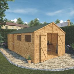 Mercia Modular 10' 6" x 20' (Nominal) Apex Shiplap T&G Timber Workshop