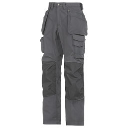 Snickers Rip Stop Floorlayer Trousers Grey / Black 35" W 32" L