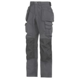 Snickers Rip Stop Floorlayer Trousers Grey / Black 35" W 32" L