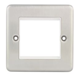 Hager Sollysta WRP2EUBSW 2-Module Modular Faceplate Brushed Steel