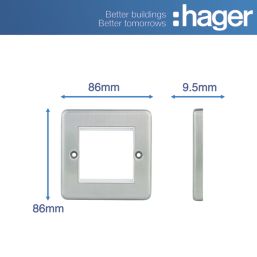 Hager Sollysta WRP2EUBSW 2-Module Modular Faceplate Brushed Steel