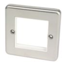 Hager Sollysta WRP2EUBSW 2-Module Modular Faceplate Brushed Steel