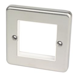 Hager Sollysta WRP2EUBSW 2-Module Modular Faceplate Brushed Steel