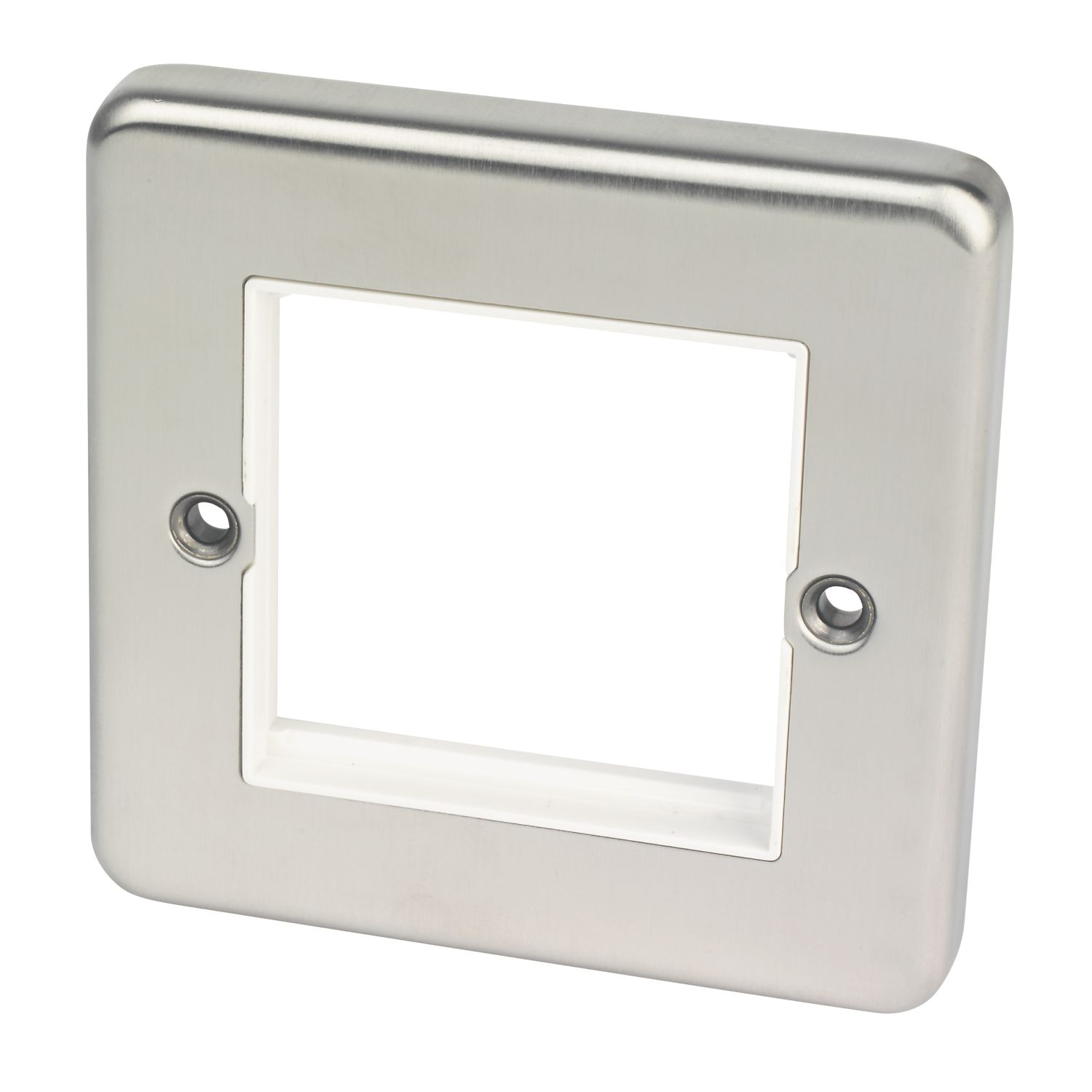 Hager Sollysta WRP2EUBSW 2-Module Modular Faceplate Brushed Steel (605AM)