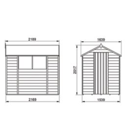Forest  5' x 7' (Nominal) Apex Overlap Timber Shed with Base & Assembly