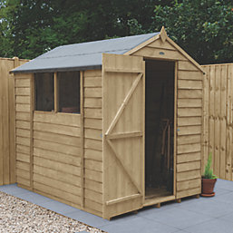 Forest  5' x 7' (Nominal) Apex Overlap Timber Shed with Base & Assembly