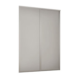 Spacepro  2-Door Sliding Wardrobe Door Kit Dove Grey Frame Dove Grey Panel 1753mm x 2260mm