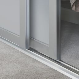 Spacepro  2-Door Sliding Wardrobe Door Kit Dove Grey Frame Dove Grey Panel 1753mm x 2260mm